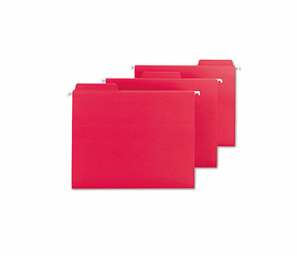 SMD64096 FasTab Hanging File Folders, Letter, Red, 20/Box By SMEAD MANUFACTURING CO.