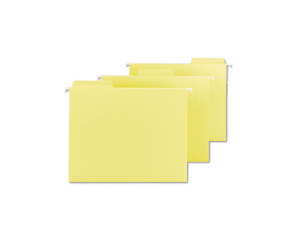 SMD64097 FasTab Hanging File Folders, Letter, Yellow, 20/Box By SMEAD MANUFACTURING CO.