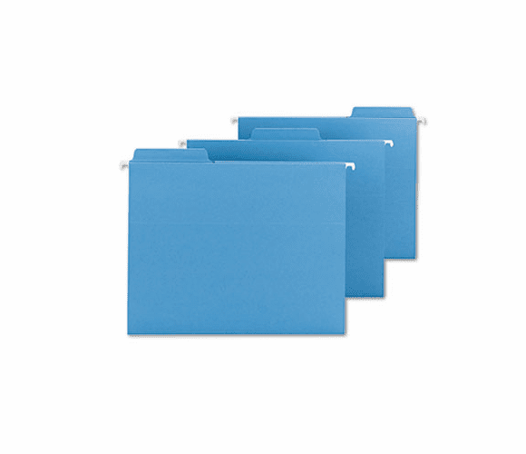 SMD64099 FasTab Hanging File Folders, Letter, Blue, 20/Box By SMEAD MANUFACTURING CO.