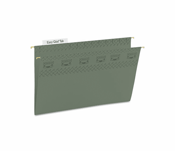 SMD64136 Tuff Hanging Folder with Easy Slide Tab, Legal, Standard Green, 20/Pack By SMEAD MANUFACTURING CO.