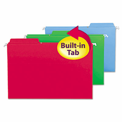 SMD64153 FasTab Hanging Folders, Legal, Assorted, 20/Box By SMEAD MANUFACTURING CO.