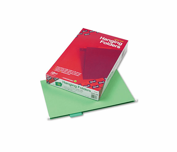 SMD64161 Hanging File Folders, 1/5 Tab, 11 Point Stock, Legal, Bright Green, 25/Box By SMEAD MANUFACTURING CO.