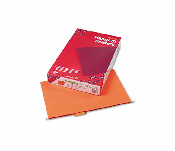 SMD64165 Hanging File Folders, 1/5 Tab, 11 Point Stock, Legal, Orange, 25/Box By SMEAD MANUFACTURING CO.