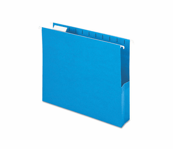 SMD64250 2" Capacity Closed Side Flexible Hanging File Pockets, Letter, Sky Blue, 25/Box By SMEAD MANUFACTURING CO.