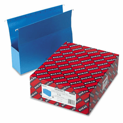 SMD64270 3" Capacity Closed Side Flexible Hanging File Pockets, Letter, Sky Blue, 25/Box By SMEAD MANUFACTURING CO.