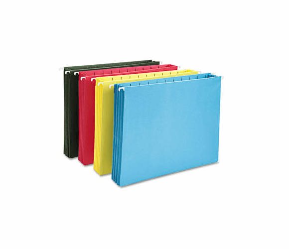 SMD64291 Hanging Pocket File Folders with Full Height Gusset, Letter, Assorted, 4/Pack By SMEAD MANUFACTURING CO.