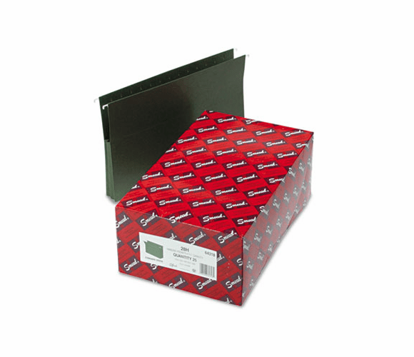 SMD64318 1 3/4 Inch Hanging File Pockets with Sides, Legal, Standard Green, 25/Box By SMEAD MANUFACTURING CO.