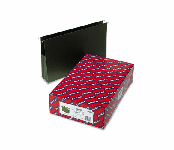 SMD64320 3 1/2 Inch Hanging File Pockets with Sides, Legal, Standard Green, 10/Box By SMEAD MANUFACTURING CO.