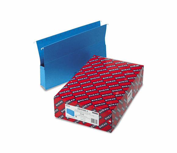 SMD64350 2" Capacity Closed Side Flexible Hanging File Pockets, Legal, Sky Blue, 25/Box By SMEAD MANUFACTURING CO.