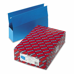 SMD64370 3" Capacity Closed Side Flexible Hanging File Pockets, Legal, Sky Blue, 25/Box By SMEAD MANUFACTURING CO.