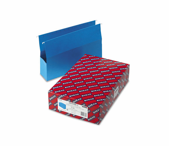 SMD64370 3" Capacity Closed Side Flexible Hanging File Pockets, Legal, Sky Blue, 25/Box By SMEAD MANUFACTURING CO.