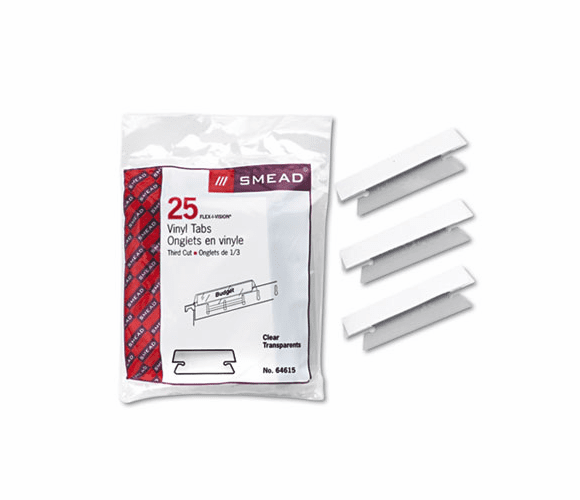 SMD64615 Hanging File Tab/Insert, 1/3 Tab, 3 1/2 Inch, Clear Tab/White Insert, 25/Pack By SMEAD MANUFACTURING CO.