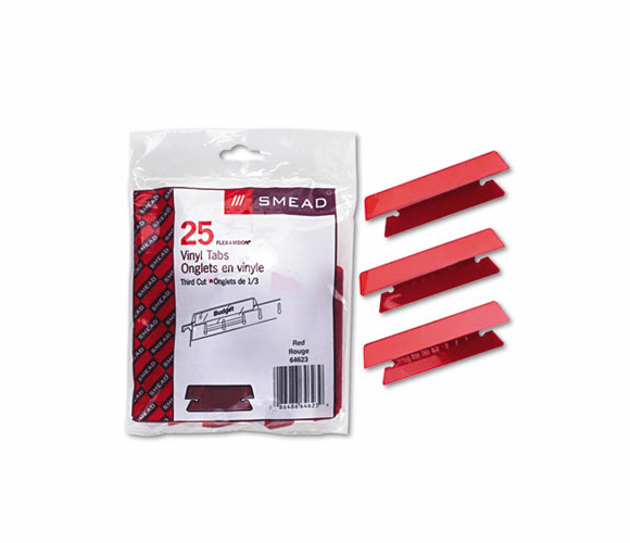 SMD64623 Hanging File Tab/Insert, 1/3 Tab, 3 1/2 Inch, Red Tab/White Insert, 25/Pack By SMEAD MANUFACTURING CO.