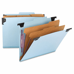 SMD65115 Six Section Hanging Classification Folder, Pressboard/Kraft, Letter, Blue By SMEAD MANUFACTURING CO.