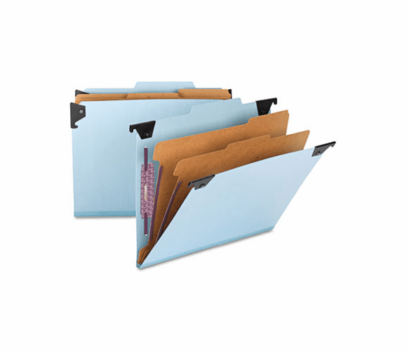 SMD65115 Six Section Hanging Classification Folder, Pressboard/Kraft, Letter, Blue By SMEAD MANUFACTURING CO.