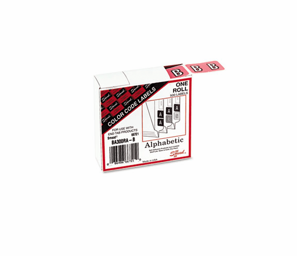 SMD66721 Barkley-Compatible Labels, Letter B, 1 x 1-1/2, Pink, 500/Roll By SMEAD MANUFACTURING CO.