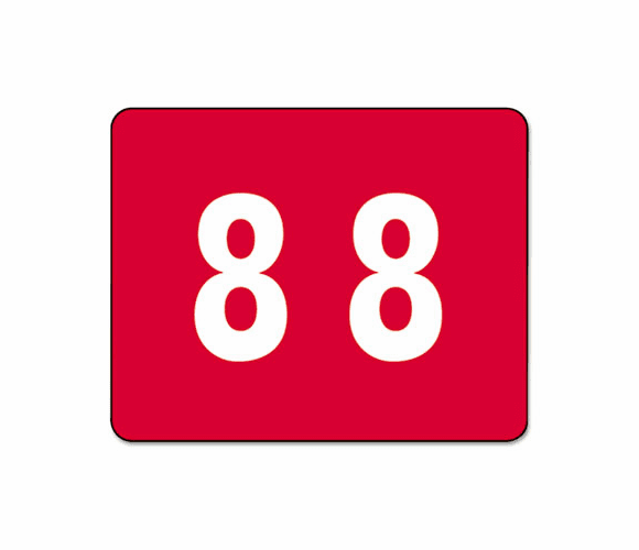 SMD67348 DCCRN Color-Coded Labels, Number 8, 1 x 1-1/4, Red, 500 Labels/Roll By SMEAD MANUFACTURING CO.