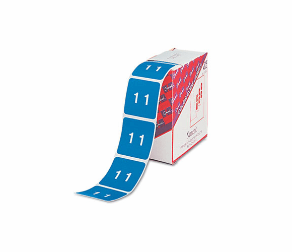 SMD67421 Single Digit End Tab Labels, Number 1, White-on-Light Blue, 250/Roll By SMEAD MANUFACTURING CO.