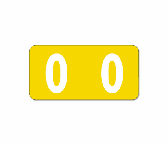 SMD67470 ETNS Color-Coded Labels, Number 0, 1/2 x 1, Yellow, 250 Labels/Pack By SMEAD MANUFACTURING CO.
