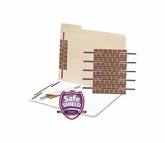 SMD68216 Coated Adhesive Steel Paper Fasteners, Two Inch Capacity, Purple, 50/Box By SMEAD MANUFACTURING CO.