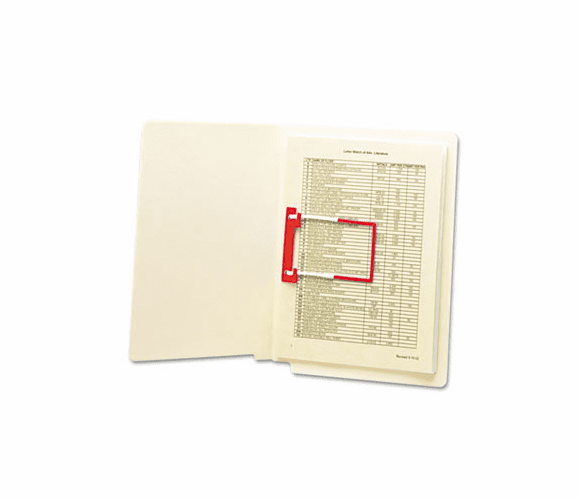 SMD68260 U-Clip Bonded File Fasteners, Two Inch Capacity, Orange and White, 100/Box By SMEAD MANUFACTURING CO.