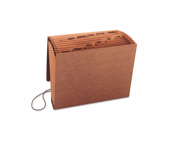 SMD70388 Jan-Dec Expanding File, 12 Pocket, Letter, Leather-Like Redrope By SMEAD MANUFACTURING CO.