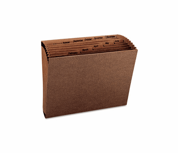 SMD70488 Jan-Dec Open Expanding File, 12 Pocket, Letter, Leather-Like Redrope By SMEAD MANUFACTURING CO.