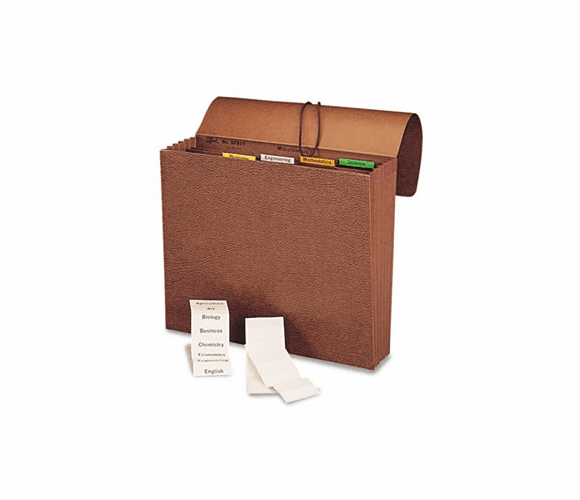 SMD70540 Expanding File, 6 Pockets, 1/5 Tab, Leather-Like Redrope, Letter, Red By SMEAD MANUFACTURING CO.