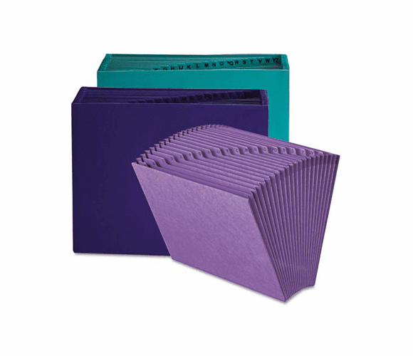 SMD70717 Heavy-Duty A-Z Open Top Expanding Files, 21 Pockets, Letter, Teal By SMEAD MANUFACTURING CO.