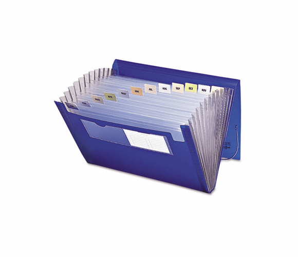 SMD70876 Expanding File, 12 Pockets, Letter, Blue/Clear By SMEAD MANUFACTURING CO.