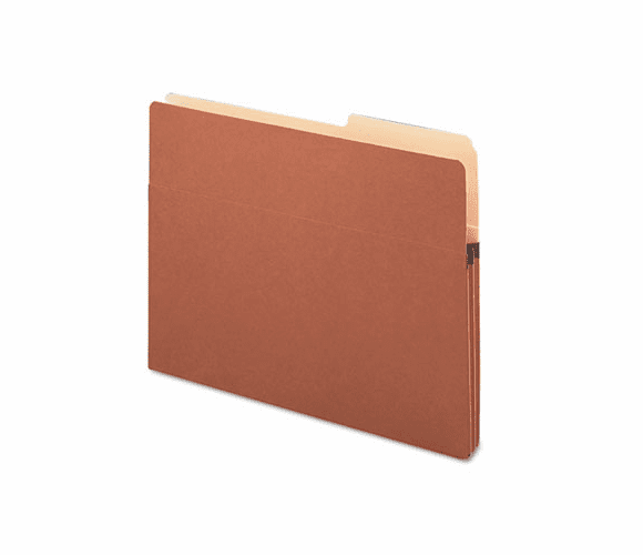 SMD73085 1 3/4 Inch Expansion Drop Front Pocket, 2/5 Tab, Letter, Manila/Redrope, 25/Box By SMEAD MANUFACTURING CO.