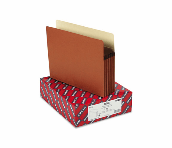 SMD73234 5 1/4 Expansion Drop Front Pocket, Straight Tab, Letter, Manila/Redrope, 10/Box By SMEAD MANUFACTURING CO.