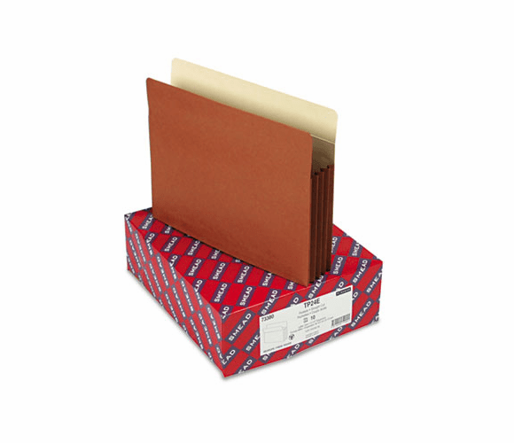 SMD73380 3 1/2 Inch Expansion Pocket with Tyvek, Straight, Letter, Manila/Redrope, 10/Box By SMEAD MANUFACTURING CO.