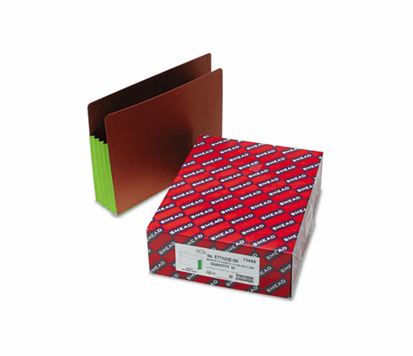 SMD73680 3 1/2 Inch Expansion File PocketsStraight Tab, Letter, Green, 10/Box By SMEAD MANUFACTURING CO.