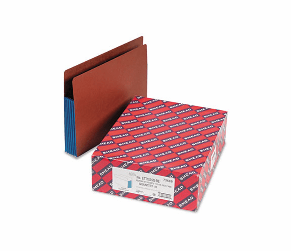 SMD73689 5 1/4 Inch Expansion File PocketsStraight Tab, Letter, Blue, 10/Box By SMEAD MANUFACTURING CO.