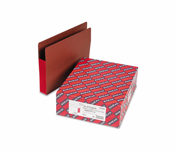 SMD73696 5 1/4 Inch Expansion File PocketsStraight Tab, Letter, Red, 10/Box By SMEAD MANUFACTURING CO.