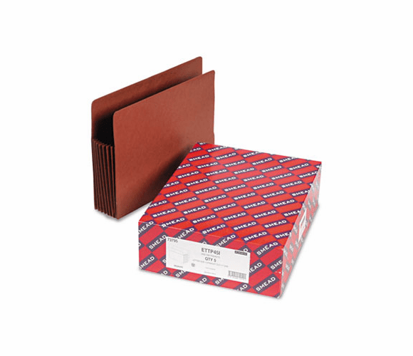 SMD73795 Seven Inch Expansion File TUFF Pockets, Straight Tab, Letter, Redrope, 5/Box By SMEAD MANUFACTURING CO.