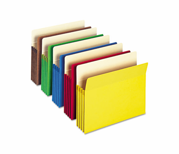 SMD73890 3 1/2 Inch Expansion Colored File Pocket, Straight Tab, Letter, Assorted, 25/Box By SMEAD MANUFACTURING CO.