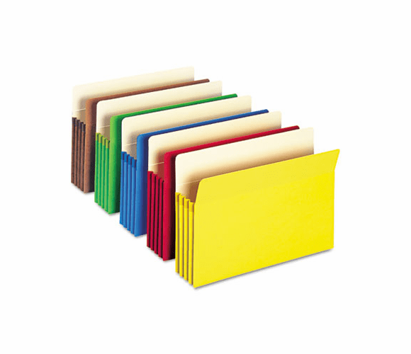 SMD73892 3 1/2 Inch Expansion Colored File Pocket, Straight Tab, Letter, Assorted, 5/Pack By SMEAD MANUFACTURING CO.
