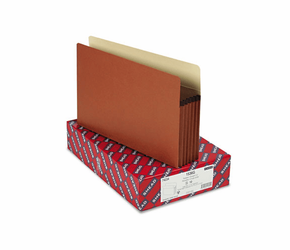SMD74234 5 1/4 Inch Expansion File Pockets, Straight Tab, Legal, Manila/Redrope, 10/Box By SMEAD MANUFACTURING CO.