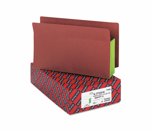 SMD74690 5 1/4 Inch Expansion File PocketsStraight Tab, Legal, Green, 10/Box By SMEAD MANUFACTURING CO.