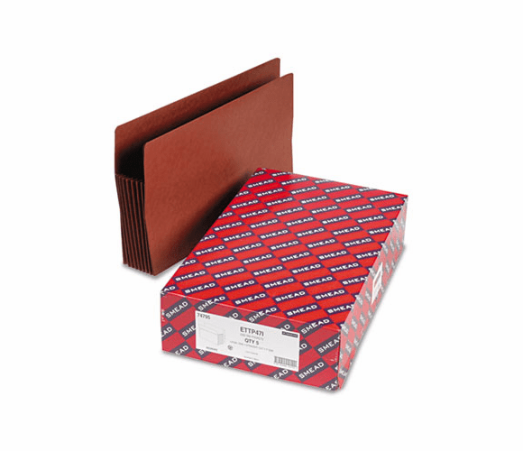 SMD74795 Seven Inch Expansion File TUFF Pockets, Straight, Legal, Redrope, 5/Box By SMEAD MANUFACTURING CO.