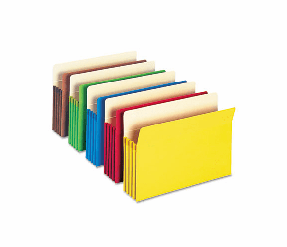 SMD74892 3 1/2 Inch Expansion Colored File Pocket, Straight Tab, Legal, Assorted, 5/Pack By SMEAD MANUFACTURING CO.