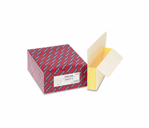 SMD75174 5 1/4 Inch Expansion End Tab File Pockets with Tyvek, Letter, Manila, 10/Box By SMEAD MANUFACTURING CO.