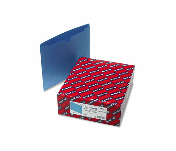 SMD75502 File Jackets, Reinforced Double-Ply Tab, Letter, 11 Point Stock, Blue, 100/Box By SMEAD MANUFACTURING CO.