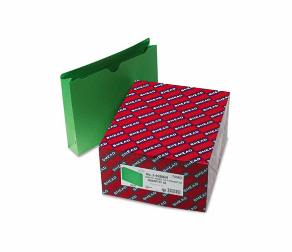 SMD75563 File Jacket, Double-Ply Tab and 2" Expansion, Letter, 11 Point, Green, 50/Box By SMEAD MANUFACTURING CO.