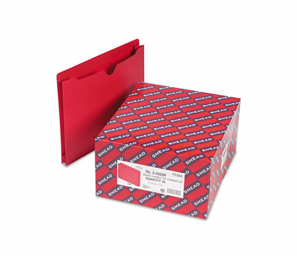 SMD75569 File Jacket with Double-Ply Tab and Two Inch Expansion, Letter, Red, 50/Box By SMEAD MANUFACTURING CO.
