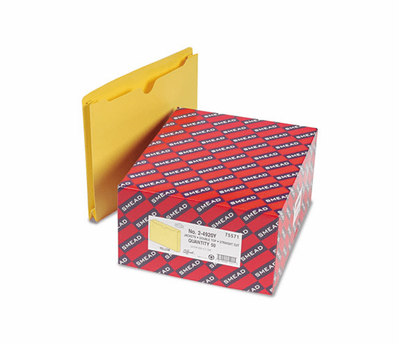 SMD75571 File Jacket with Double-Ply Tab and Two Inch Expansion, Letter, Yellow, 50/Box By SMEAD MANUFACTURING CO.