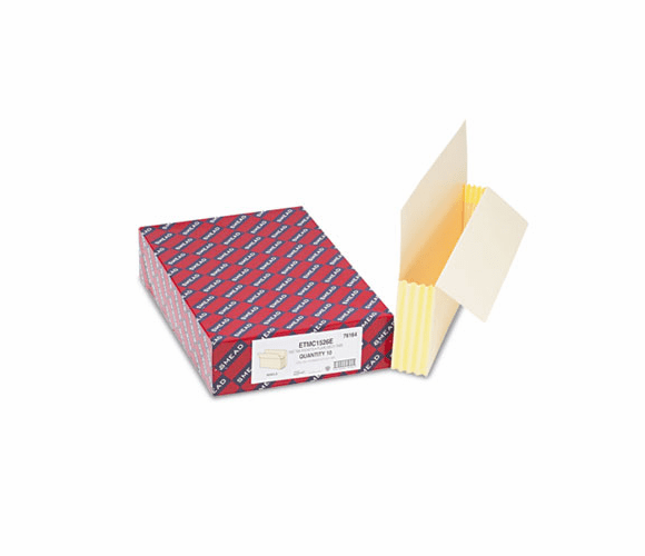 SMD76164 3 1/2 Inch Expansion Straight Tab File Pockets with Tyvek, Legal, Manila, 10/Box By SMEAD MANUFACTURING CO.