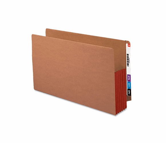 SMD76194 5 1/4 Inch Expansion Drop Front File Pockets, Legal, Red/Redrope, 10/Box By SMEAD MANUFACTURING CO.